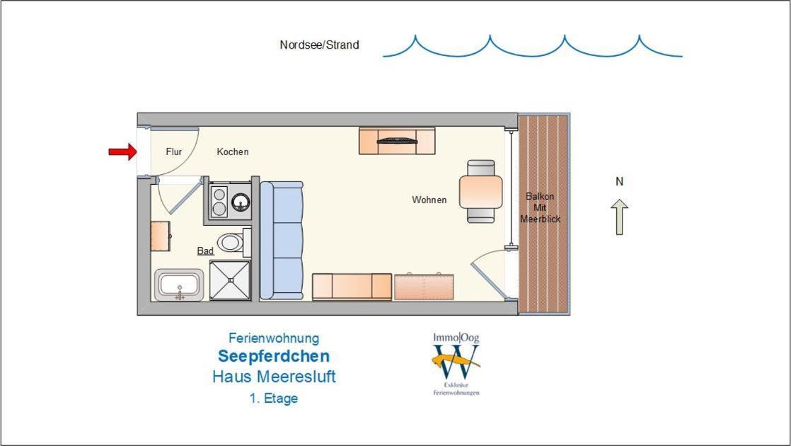 Seepferdchen - Kuscheliges Apartment Mit Meerblick-Balkon 万根沃格 外观 照片